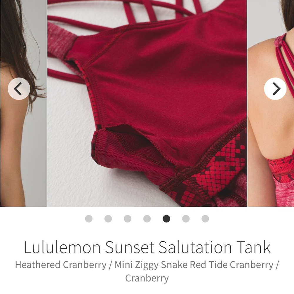 lululemon sz 8 Sunset Salutation Cranberry Strappy Back Tank top bra yoga gym - Picture 11 of 14